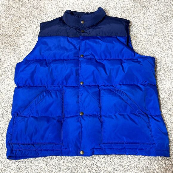 Lands End Puffer Vest Mens XL Blue Down Insulated Water Resistant 600 Fill - Picture 1 of 6